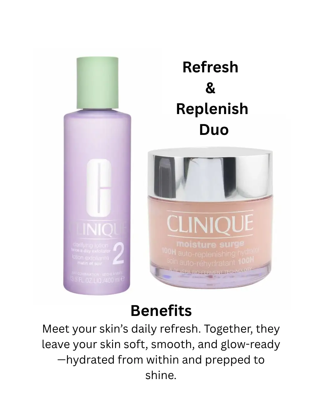 Clinique carify lotion 2 moisture surge 100H duo
