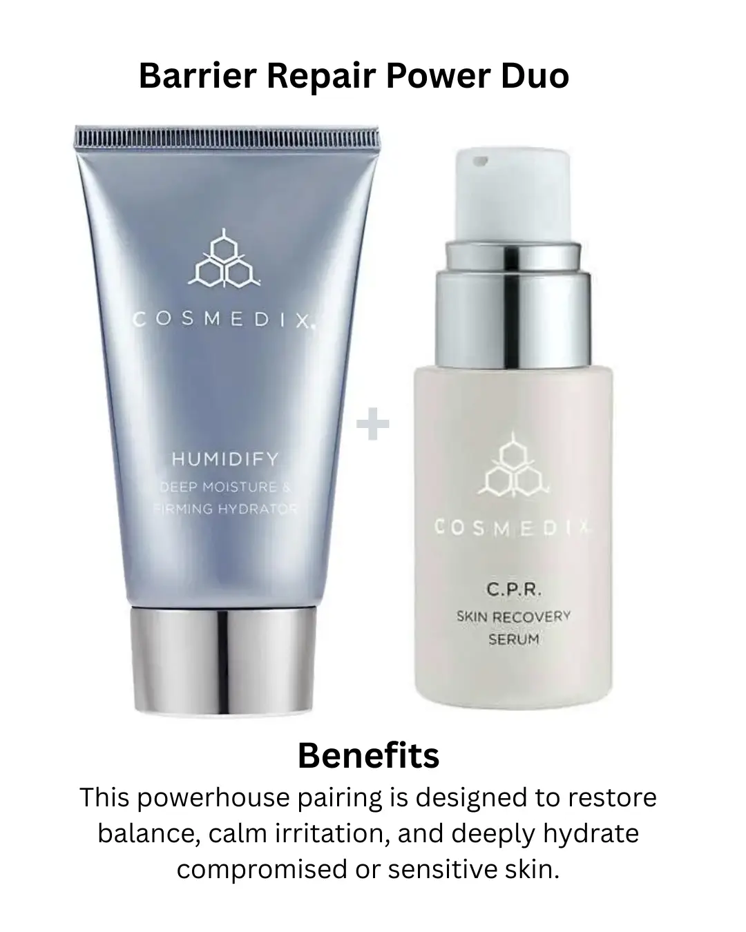 Cosmedix moisturizer cream, recovery serum