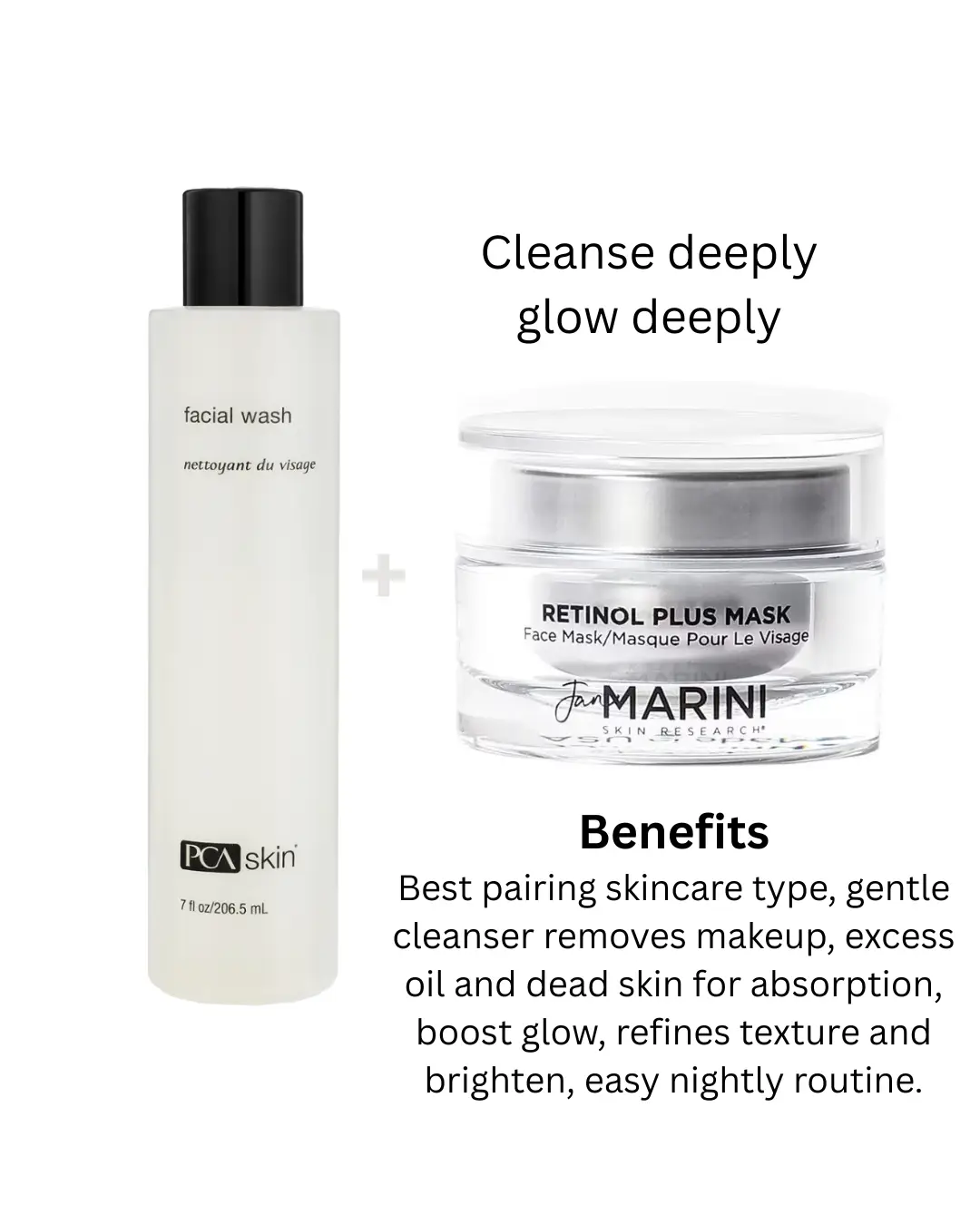 PCA skin facial wash, Jan marini retinol mask