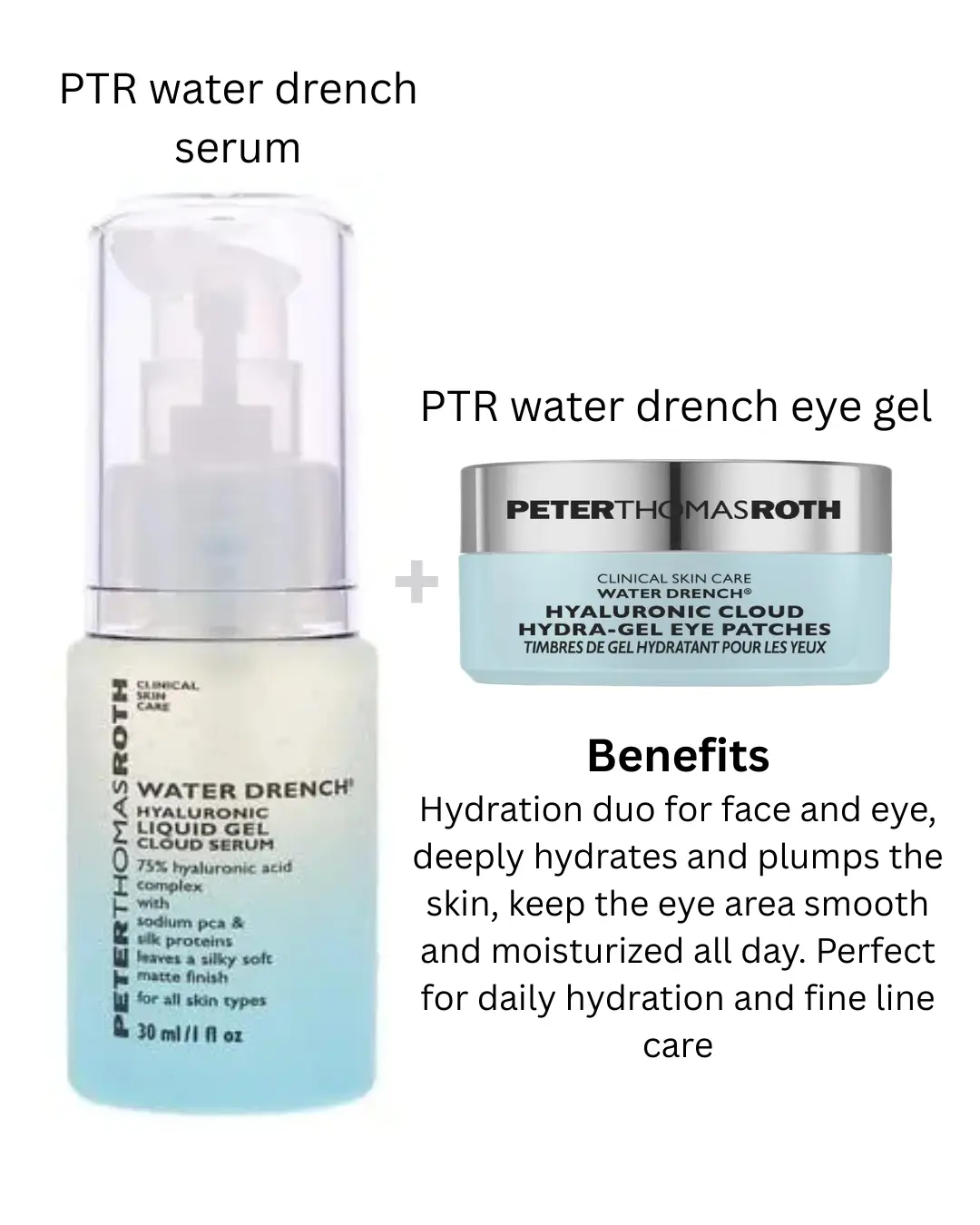 PTR water drench serum, water drench eye gel